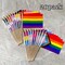 Progress Rainbow Gay Pride Flags Set on Wood Stick – Mini Hand-Held LGBTQ+ Inclusive Flags (5x8 Inch, 20-Pack)
